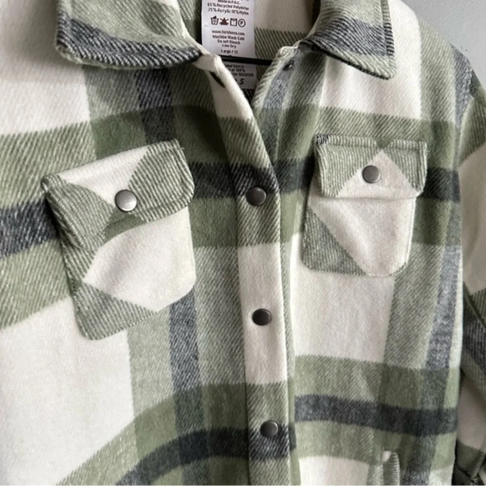 FORNIA PLAID SHACKET‎ SNAP BUTTON YOUTH LARGE NWT CABINCORE WESTERN FALL